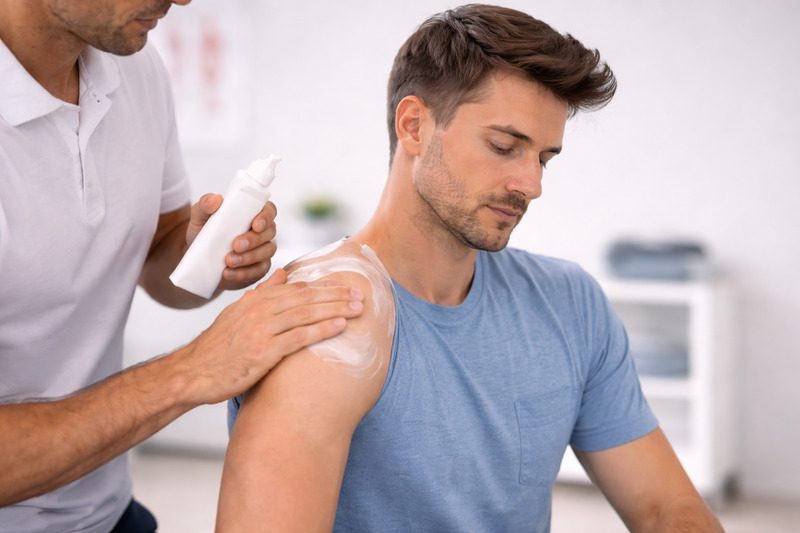 Fotorealistisk bild av linimentflaskor på neutral bakgrund